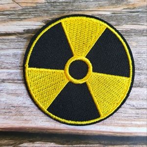 3/13$ Radioactive Warning Danger Punk Rock 90'S Embroidered Iron on Patch